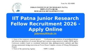 IIT Patna Junior Research Fellow Recruitment 2026 - Apply Online - 2026 Posts