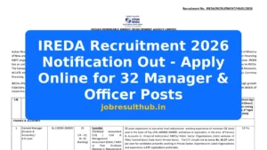 IREDA Recruitment 2026 Notification Out - Apply Online for 32 Manager & Officer Posts - 2026 Posts