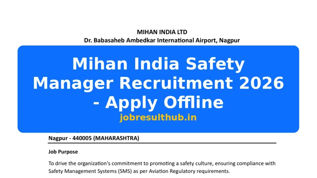 Mihan India Safety Manager Recruitment 2026 - Apply Offline - 2026 Posts