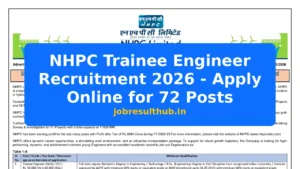 NHPC Trainee Engineer Recruitment 2026 - Apply Online for 72 Posts - 2026 Posts