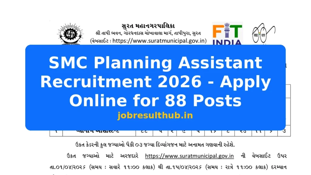 SMC Planning Assistant Recruitment 2026 - Apply Online for 88 Posts - 2026 Posts