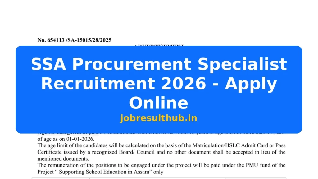 SSA Procurement Specialist Recruitment 2026 - Apply Online - 2026 Posts