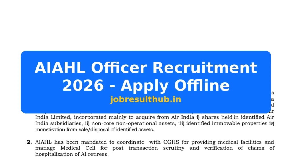 AIAHL Officer Recruitment 2026 - Apply Offline - 2026 Posts