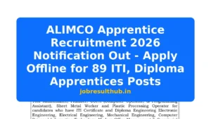ALIMCO Apprentice Recruitment 2026 Notification Out - Apply Offline for 89 ITI, Diploma Apprentices Posts - 2026 Posts