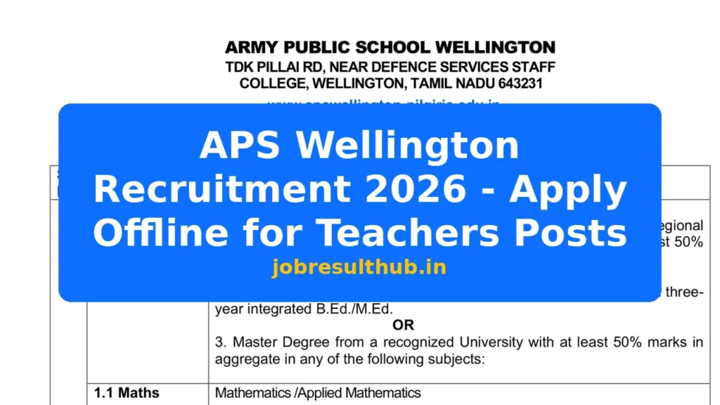 APS Wellington Recruitment 2026 - Apply Offline for Teachers Posts - 2026 Posts