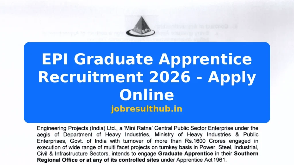 EPI Graduate Apprentice Recruitment 2026 - Apply Online - 2026 Posts