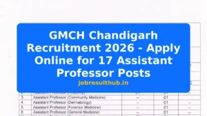 GMCH Chandigarh Recruitment 2026 - Apply Online for 17 Assistant Professor Posts - 2026 Posts