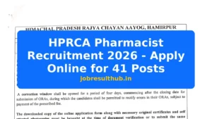 HPRCA Pharmacist Recruitment 2026 - Apply Online for 41 Posts - 2026 Posts
