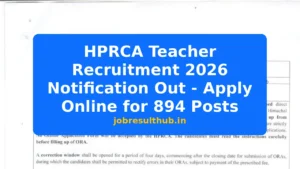 HPRCA Teacher Recruitment 2026 Notification Out - Apply Online for 894 Posts - 894 Posts