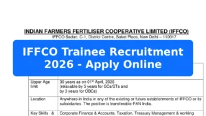 IFFCO Trainee Recruitment 2026 - Apply Online Featured Image