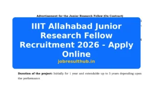 IIIT Allahabad Junior Research Fellow Recruitment 2026 - Apply Online - 2026 Posts