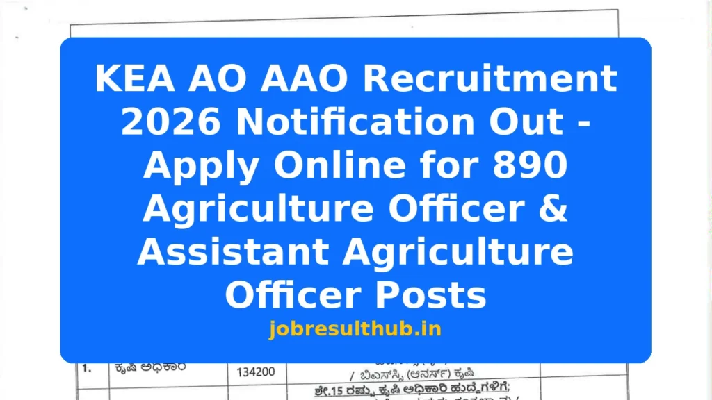 KEA AO AAO Recruitment 2026 Notification Out - Apply Online for 890 Agriculture Officer & Assistant Agriculture Officer Posts - 2026 Posts