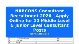 NABCONS Consultant Recruitment 2026 - Apply Online for 10 Middle Level & Junior Level Consultant Posts - 2026 Posts