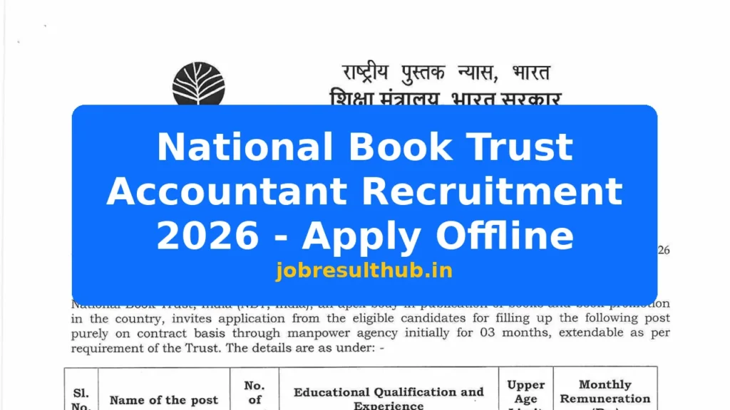 National Book Trust Accountant Recruitment 2026 - Apply Offline - 2026 Posts