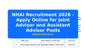 NHAI Recruitment 2026 - Apply Online for Joint Advisor and Assistant Advisor Posts - 2026 Posts