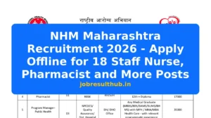 NHM Maharashtra Recruitment 2026 - Apply Offline for 18 Staff Nurse, Pharmacist and More Posts - 2026 Posts