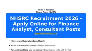 NHSRC Recruitment 2026 - Apply Online for Finance Analyst, Consultant Posts - 2026 Posts