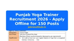 Punjab Yoga Trainer Recruitment 2026 - Apply Offline for 150 Posts - 2026 Posts