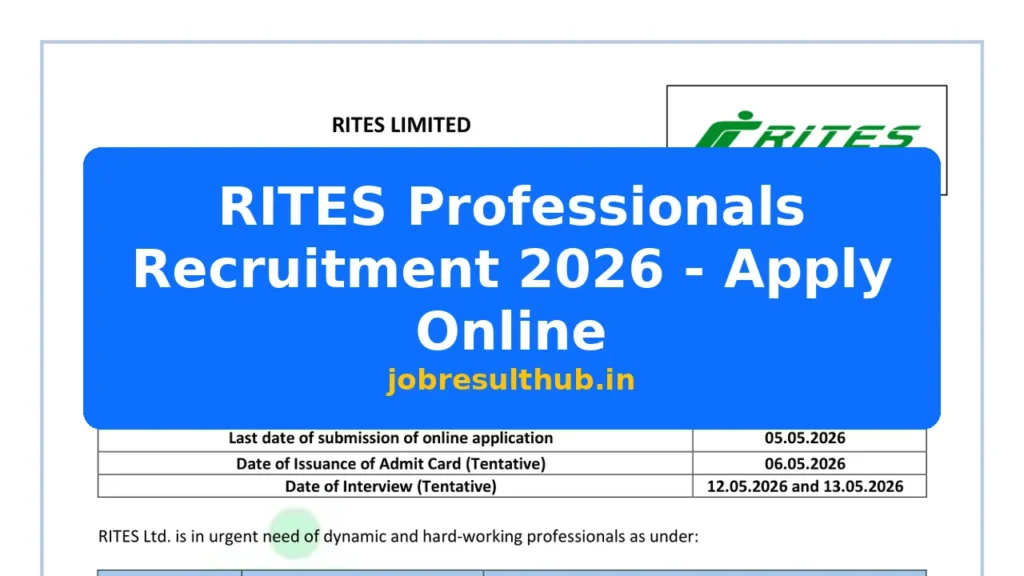 RITES Professionals Recruitment 2026 - Apply Online - 2026 Posts