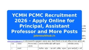 YCMH PCMC Recruitment 2026 - Apply Online for Principal, Assistant Professor and More Posts - 2026 Posts