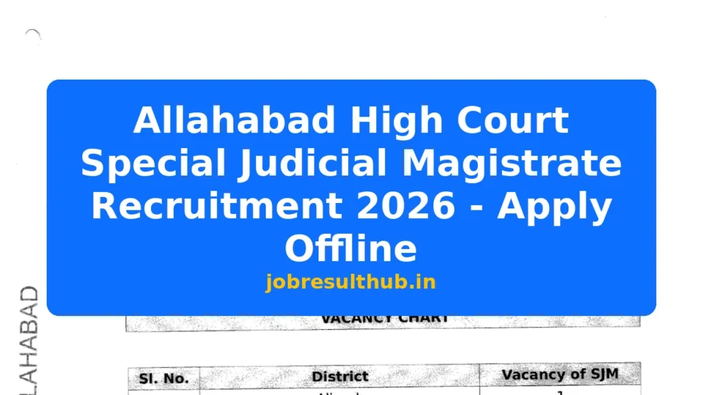 Allahabad High Court Special Judicial Magistrate Recruitment 2026 - Apply Offline - 2026 Posts