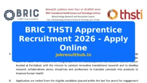 BRIC THSTI Apprentice Recruitment 2026 - Apply Online - 2026 Posts