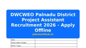 DWCWEO Palnadu District Project Assistant Recruitment 2026 - Apply Offline - 2026 Posts