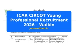 ICAR CIRCOT Young Professional Recruitment 2026 - Walkin - 2026 Posts