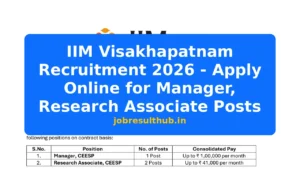 IIM Visakhapatnam Recruitment 2026 - Apply Online for Manager, Research Associate Posts - 2026 Posts