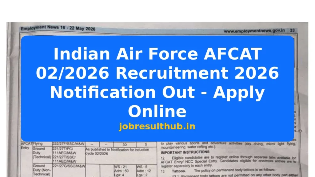 Indian Air Force AFCAT 02/2026 Recruitment 2026 Notification Out - Apply Online - 47 Posts