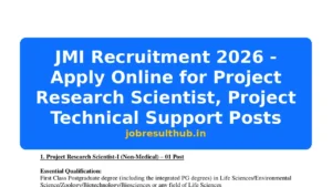 JMI Recruitment 2026 - Apply Online for Project Research Scientist, Project Technical Support Posts - 2026 Posts