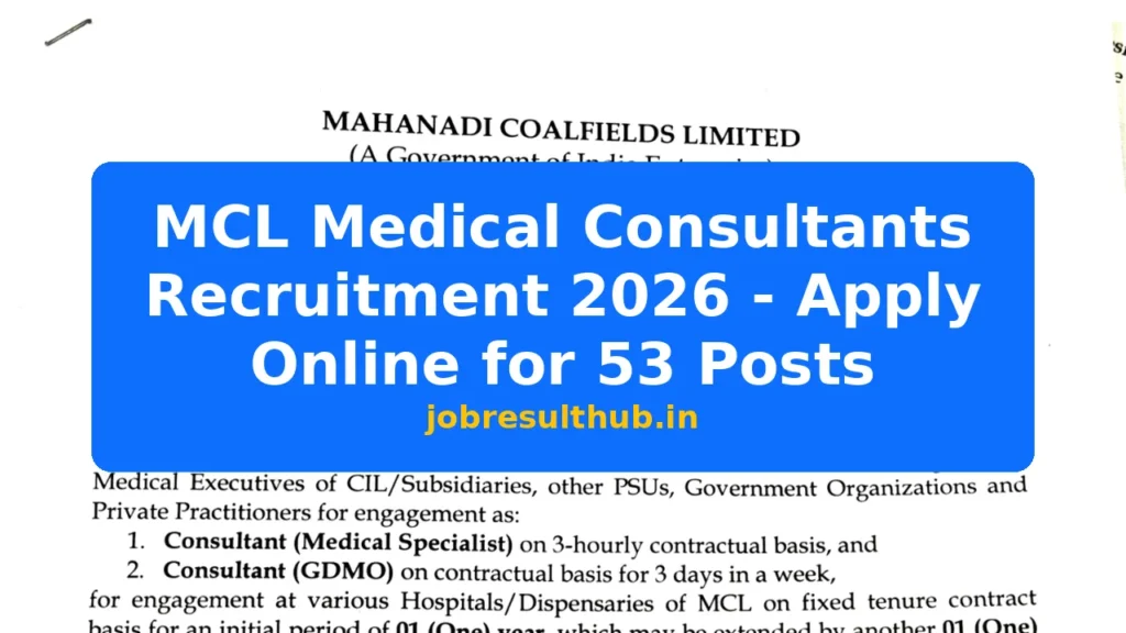 MCL Medical Consultants Recruitment 2026 - Apply Online for 53 Posts - 2026 Posts