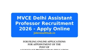 MVCE Delhi Assistant Professor Recruitment 2026 - Apply Online - 2026 Posts