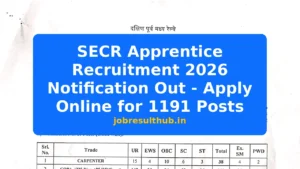 SECR Apprentice Recruitment 2026 Notification Out - Apply Online for 1191 Posts - 1191 Posts