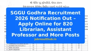 SGGU Godhra Recruitment 2026 Notification Out – Apply Online for 820 Librarian, Assistant Professor and More Posts - 820 Posts
