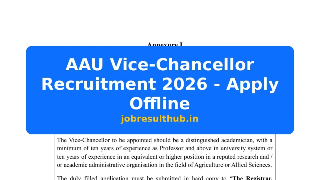 AAU Vice-Chancellor Recruitment 2026 - Apply Offline - 2026 Posts