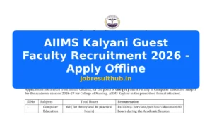 AIIMS Kalyani Guest Faculty Recruitment 2026 - Apply Offline - 2026 Posts