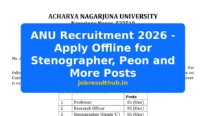 ANU Recruitment 2026 - Apply Offline for Stenographer, Peon and More Posts - 2026 Posts