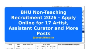 BHU Non-Teaching Recruitment 2026 - Apply Online for 17 Artist, Assistant Curator and More Posts - 2026 Posts