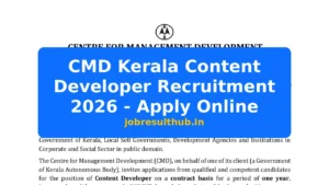 CMD Kerala Content Developer Recruitment 2026 - Apply Online - 2026 Posts