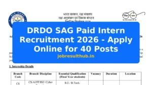 DRDO SAG Paid Intern Recruitment 2026 - Apply Online for 40 Posts - 2026 Posts