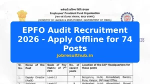 EPFO Audit Recruitment 2026 - Apply Offline for 74 Posts - 2026 Posts