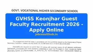 GVHSS Keonjhar Guest Faculty Recruitment 2026 - Apply Online - 2026 Posts