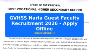 GVHSS Narla Guest Faculty Recruitment 2026 - Apply Offline - 2026 Posts