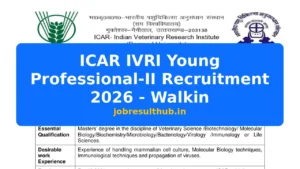 ICAR IVRI Young Professional-II Recruitment 2026 - Walkin - 2026 Posts