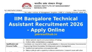 IIM Bangalore Technical Assistant Recruitment 2026 - Apply Online - 2026 Posts