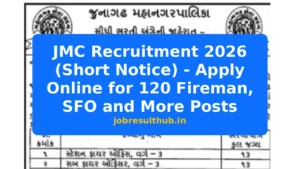 JMC Recruitment 2026 (Short Notice) - Apply Online for 120 Fireman, SFO and More Posts - 120 Posts
