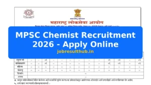 MPSC Chemist Recruitment 2026 - Apply Online - 2026 Posts