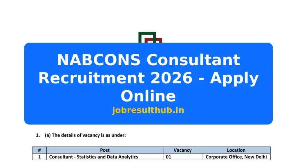 NABCONS Consultant Recruitment 2026 - Apply Online - 2026 Posts