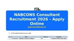 NABCONS Consultant Recruitment 2026 - Apply Online - 2026 Posts